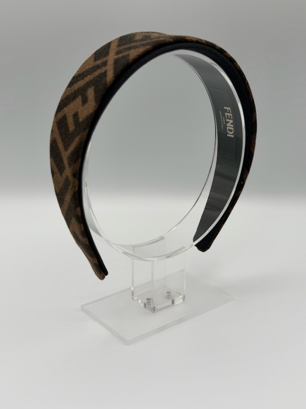 Upcycled Brown Monogram Padded Headband